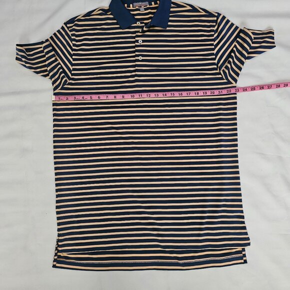 Peter Millar Summer Comfort Striped Collared Short Sleeve Polo Shirt Size Medium - Picture 10 of 11